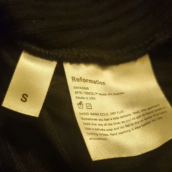 Reformation Black Long Sleeve Knot Front Top - Picture 7 of 7